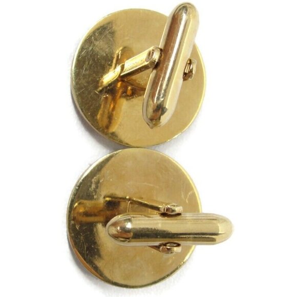 La Mode Vintage Cufflinks Karet Klad  Jade? Round Fluted Design - Picture 8 of 13